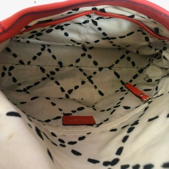 Kate Spade handbag Leather Purse tote red Orange - Picture 9 of 14